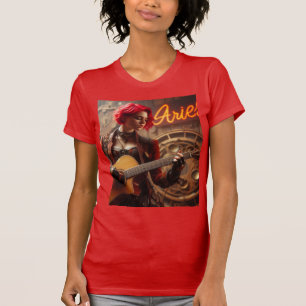 T-shirt Guitare musicienne Aries Zodiac
