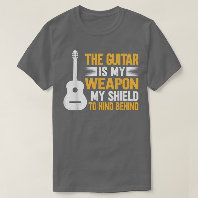 T-shirt Guitare Musique Guitariste Mon Arme, Mon Bouclier  (Design devant)