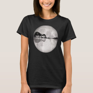 T-shirt Guitare Nature Lune Style Rétro Guitariste
