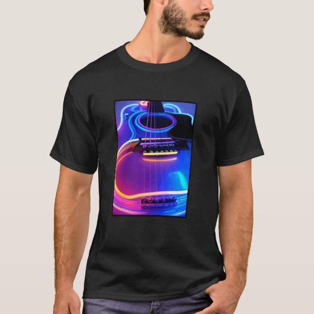 T-shirt Guitare Neon Night (Devant)