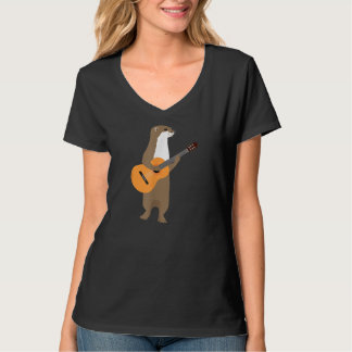 T-shirt Guitare Otter Animal Kids Guitariste Art Out