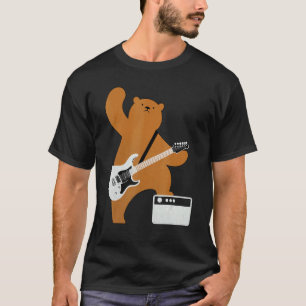 T-shirt Guitare Ours Jouant Guitare Basse Guitaristes Mu