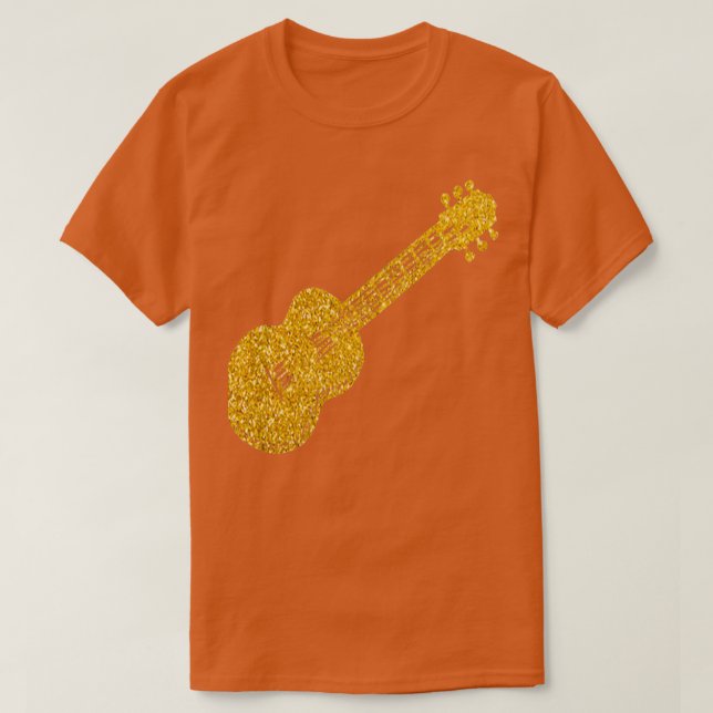 T-shirt Guitare Parties scintillant d'or (Design devant)