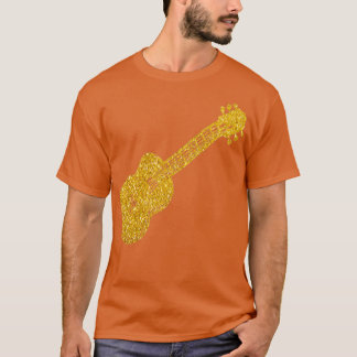 T-shirt Guitare Parties scintillant d'or