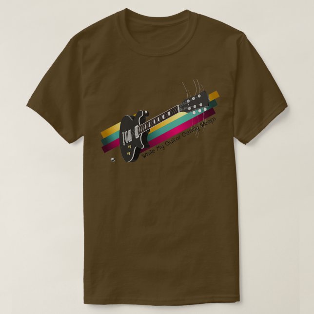 T-shirt Guitare Pendant que ma guitare pleure doucement (Design devant)