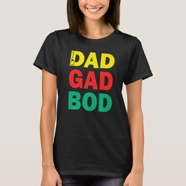 T-shirt Guitare Père Figure Papa Bod Day Dadgadbod Guitari (Devant)