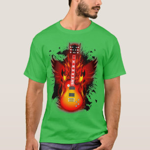 T-shirt Guitare Phoenix Fire Music Son Cadeau Acoustique