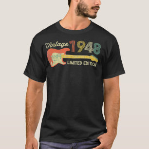 T-shirt Guitare Player 75e Anniversaire Rock Lover 1948 Li