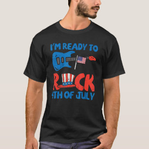 T-shirt Guitare Prête à Rock 4 Juillet Enfant Quatrième Bo