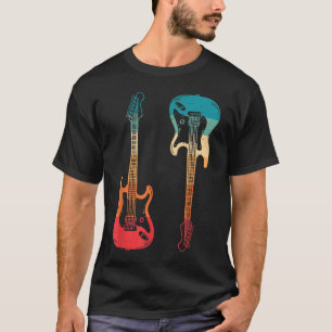 T-shirt Guitare Rétro Guitariste Guitare Électrique Basse