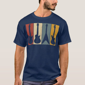 T-shirt Guitare Rétro Guitariste Vintage