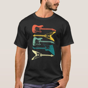 T-shirt Guitare Rétro Vintage Musique Bande 80s 90s Vintag