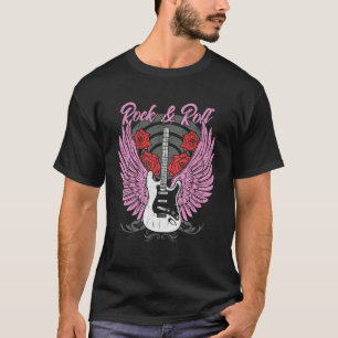 T-shirt Guitare Rock and Roll Musique Féminine Vintage Roc