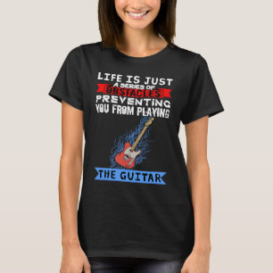 T-shirt Guitare Rock And Roll Série d'obstacles Rock n Ro