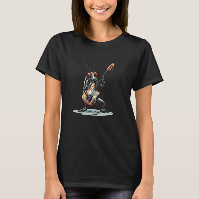 T-shirt Guitare Rock Nice avec Insecte Blatte Drôle (Devant)