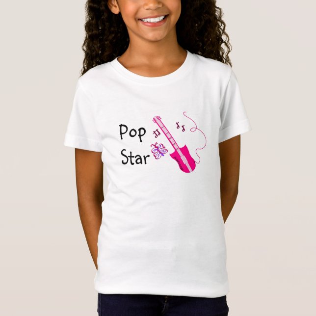 T-Shirt Guitare rose pop Star (Devant)