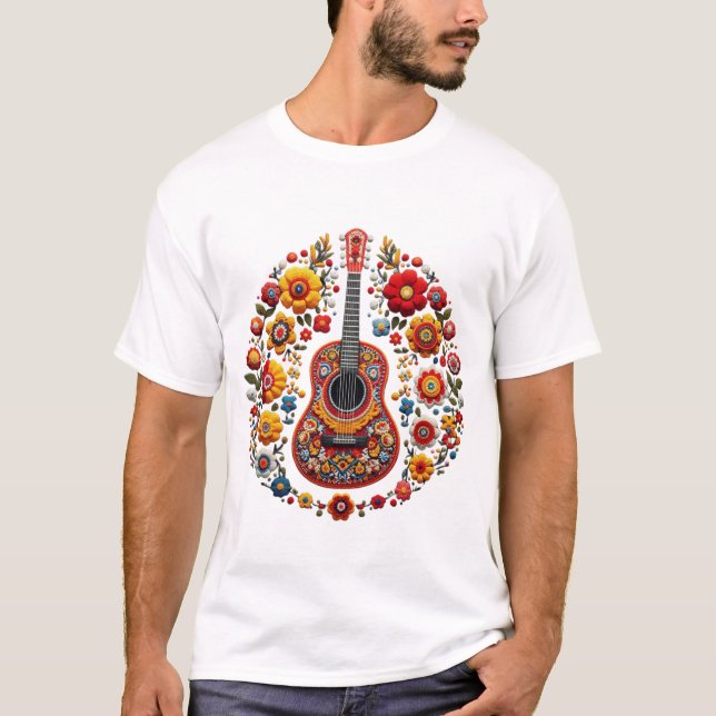 T-shirt Guitare scandinave : Art guitariste (Devant)