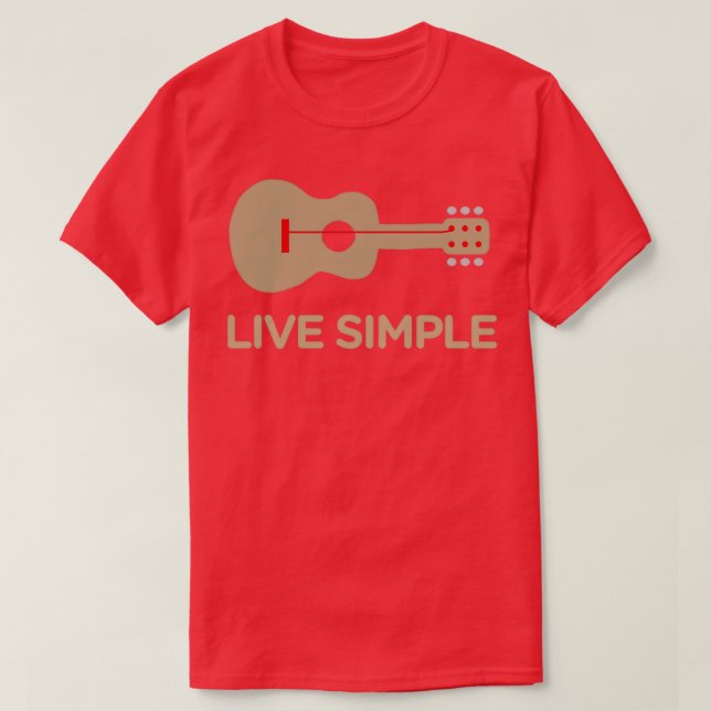 T-shirt Guitare simple à une chaîne (Design devant)