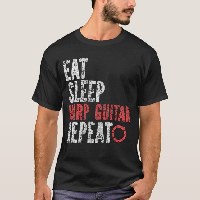 T-shirt Guitare Sleep Harp Répéter (Devant)