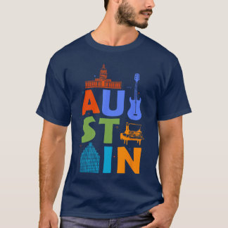 T-shirt Guitare souvenir d'Austin Music City Austin ami