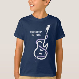 T-shirt Guitare stylisée de texte personnalisé