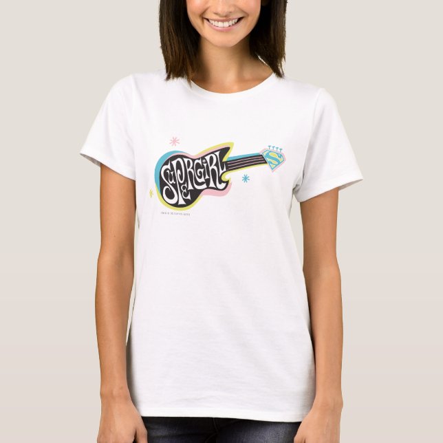 T-shirt Guitare supergirl (Devant)