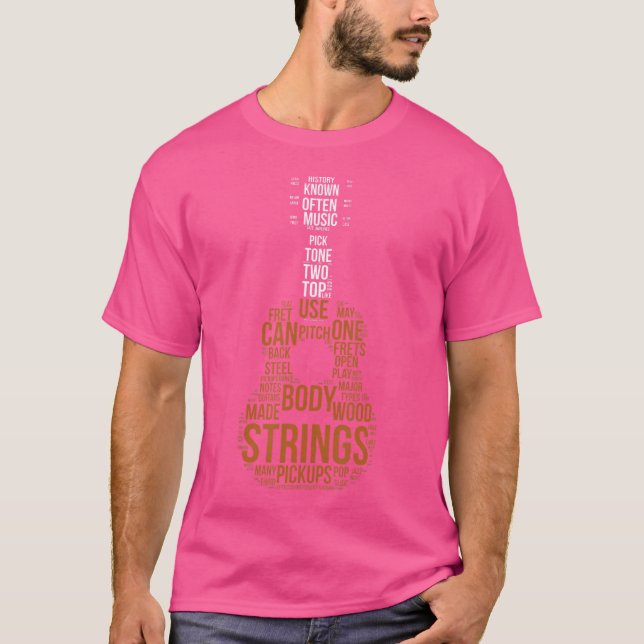 T-shirt Guitare Termes Mot Cloud Don Acoustique Guitare Po (Devant)