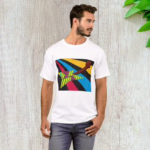 T-shirt Guitare vibrante avec rayures géométriques
