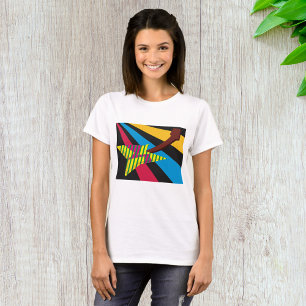 T-shirt Guitare vibrante avec rayures géométriques