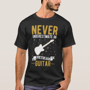 T-shirt Guitare Vieil Homme Guitare Électrique Grand-Père