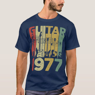 T-shirt Guitare vintage 1977 Guitariste En Tenue Né En 197