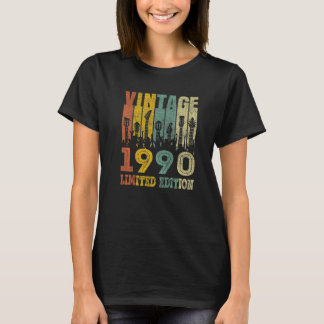 T-shirt Guitare vintage 1990 33 ans 33e anniversaire