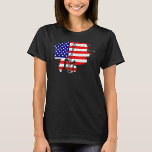 T-shirt Guitare vintage Guitariste US Drapeau américain 25