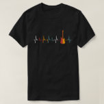 T-shirt Guitare vintage Heartbeat Amateurs de guitare élec<br><div class="desc">Un cadeau Vintage pour les amoureux de guitare et votre famille à Noël,  Anniversaire ou toute occasion.</div>
