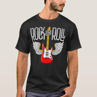 T-shirt Guitare vintage rétro style années 70 80 avec aile