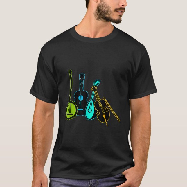 T-shirt Guitares Banjos Fiddle Mandolin 1 (Devant)
