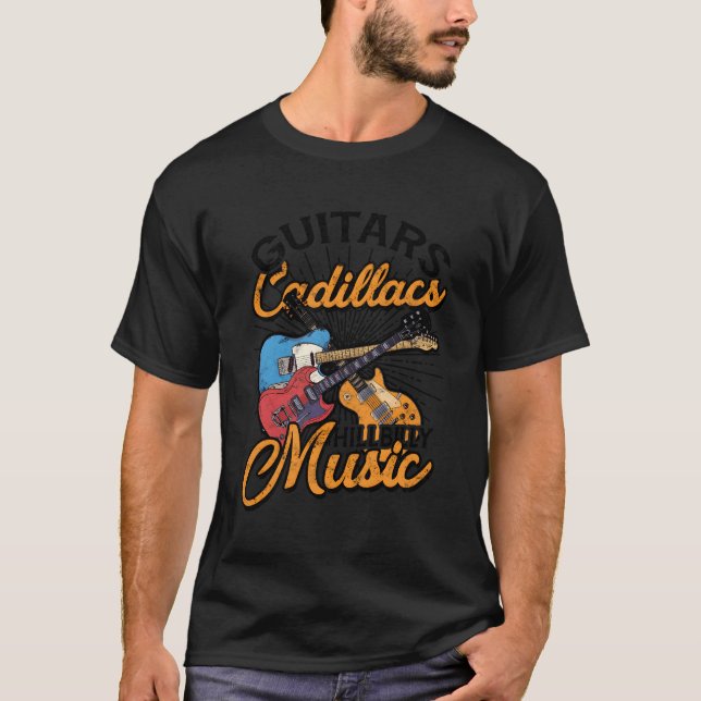T-shirt Guitares Cadillacs Hillbilly Musique Lyrics Et Cha (Devant)