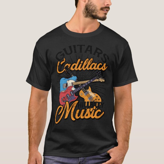 T-shirt Guitares Cadillacs Hillbilly Musique - Lyrics Et S (Devant)