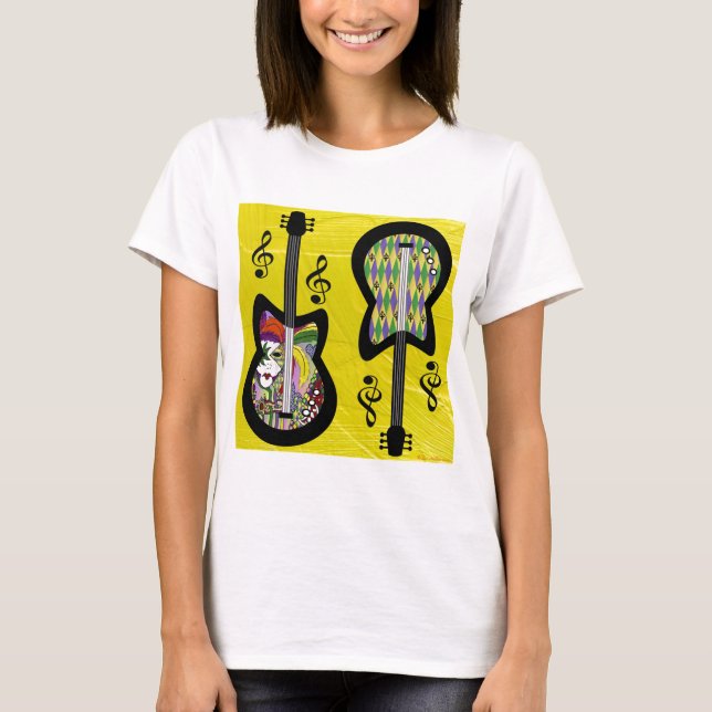 T-shirt Guitares colorées Mardi Gras (Devant)