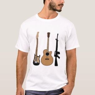 T-shirt Guitares Et Fusil