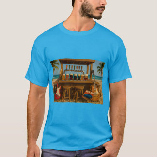 T-shirt Guitares et micro-brassins au bar de la plage