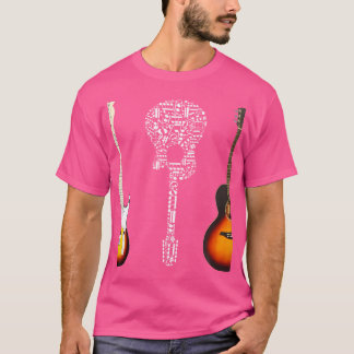 T-shirt Guitares Et Notes De Musique Guitare Électrique Et