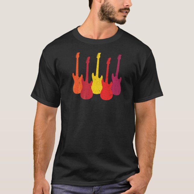 T-shirt Guitares Rétro Vintage (Devant)