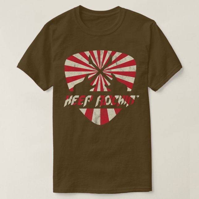 T-shirt Guitares sur un pick - Keep Rocking 606 (Design devant)