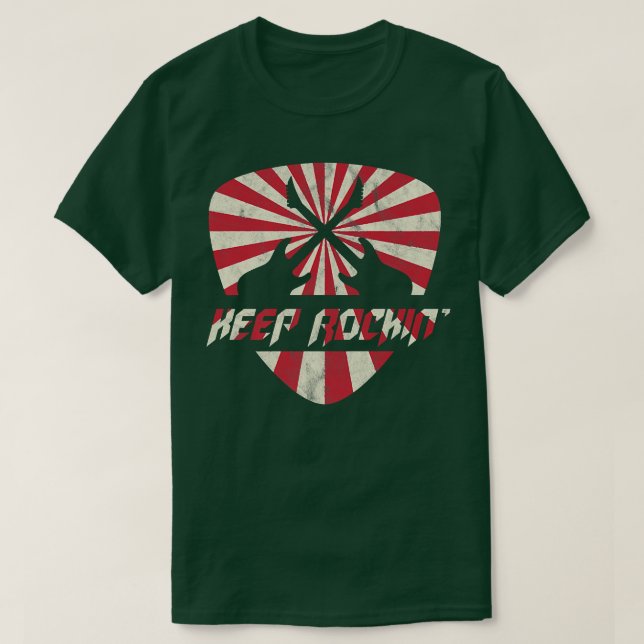T-shirt Guitares sur un PickKeep Rocking603 (Design devant)