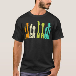 T-shirt Guitares vintages disant Rock et Roll Rock musique