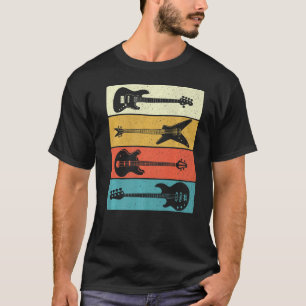 T-shirt Guitares Vintages rétro Basse Guitare Musique Baid