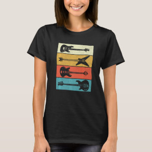 T-shirt Guitares Vintages rétro Basse Guitare Musique Baid