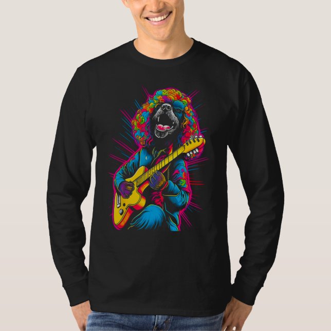 T-shirt Guitarist Pop Poodle Dog Guitar (Devant)