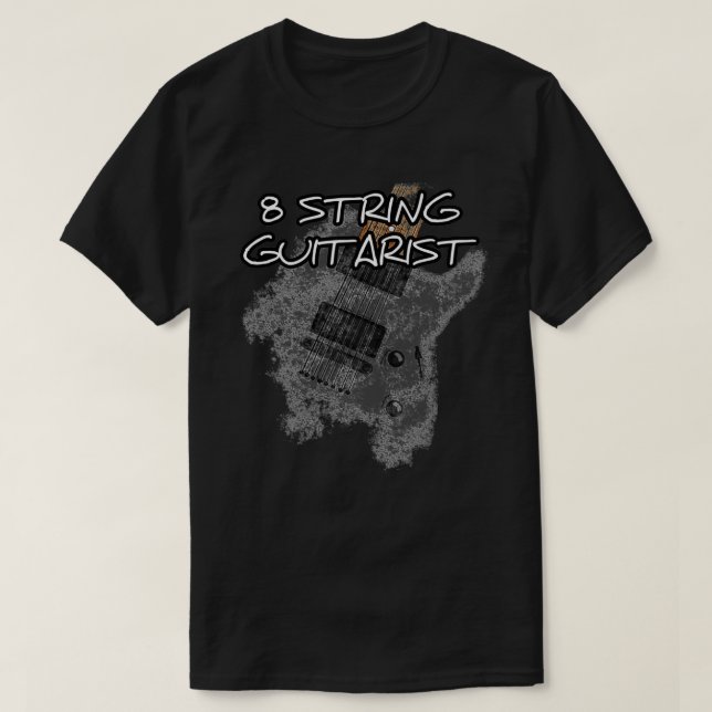 T-shirt Guitariste à 8 cordes Guitare électrique à portée  (Design devant)